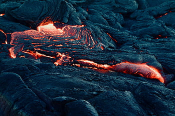 lava flowing, volcanic landscape, intense heat, flowing lava, mesmerizing view, lava texture, volcanic eruption, lava stream, volcanic activity, lava field, volcanic scenery