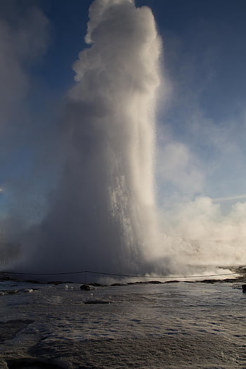 gejzír, forrás, folyam, szökőkút, Strokkur, kitörés, Izland, természet, víz