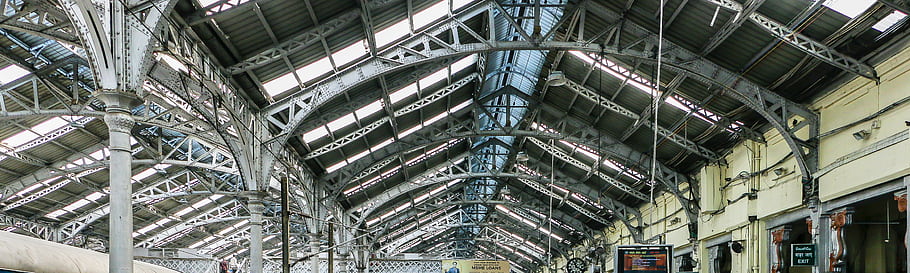 สถานีรถไฟ Egmore, เจนไน, สถาปัตยกรรมวิคตอเรีย, หลังคาเหล็ก, โครงสร้างนั่งร้าน, ข้อต่อ, อาคารมรดก, วิศวกรรมโยธา, วิศวกรรมโครงสร้าง, สีแดงและสีขาว, เพดานโค้ง