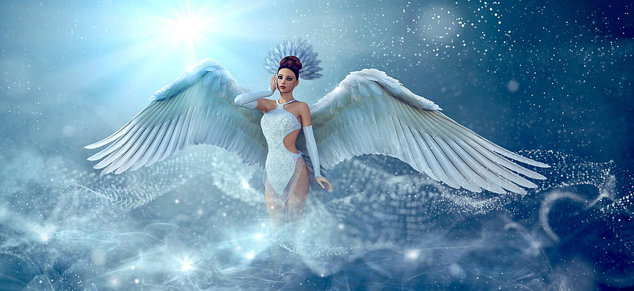 fantasy, angel, light, mood, mysterious, woman, surreal, magic, wing, heaven, female