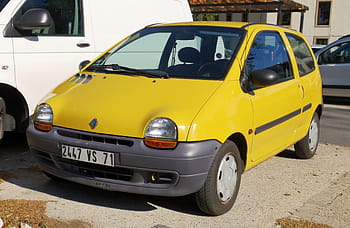Renault, Twingo, 1995, кола, жълт, компактен, превозно средство, chalon sur saone, регистрационен номер, фарове, колела