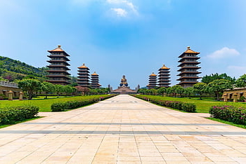 tchaj-wan, chrám, park, cesta, chodník, buddhismus, pagoda, socha, socha Buddhy, duchovno, náboženství