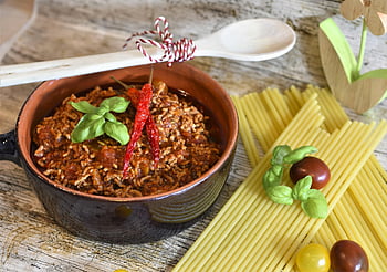bolognese, masová omáčka, makaróny, rajčata, mleté ​​maso, jídlo, dobrou chuť, Lahodné, nádobí, porcelán, kuchařka