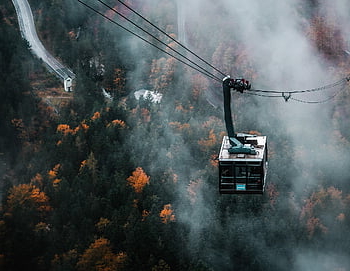 cable Car, dare, rope, fall, mountains, nature, alps, transport, tourism, austria, autumnal