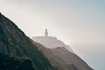 cabo da roca, maják, mlha, oceán, útes, pohled, silueta, Portugalsko, pobřežní, mezník, mlhavé