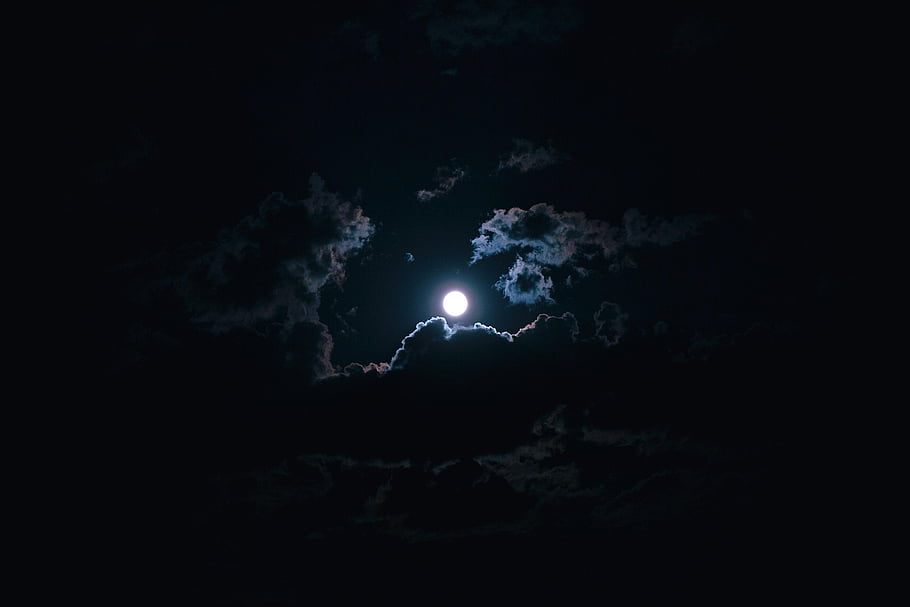 moon, sky, hd Wallpaper, night, full Moon, clouds, moonlight, mood, wallpaper, atmosphere, nature