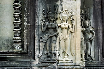 Kambodža, angkor, chrám, tanečníci, angkor wat, sochy, zřícenina, khmer, antický, kultura, památník