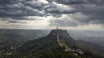 civita Di Bagnoregio, hilltop, village, castle, italy, landscape, black And White, civitadibagnoregio, civita, paesaggio, citadel