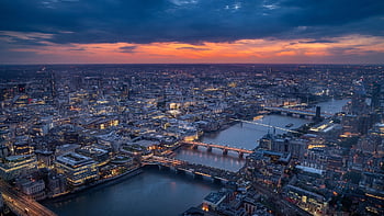 Londýn, západ slunce, Anglie, architektura, město, Příroda, modrá obloha, soumrak, noc, budova, Spojené království