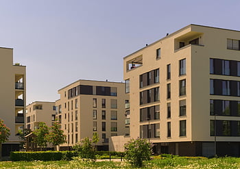 domy, budova, architektura, moderní, Dům, byt, Německo, vlastnictví, fasáda, město, rezidence