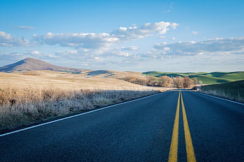 road, highway, countryside, hills, landscape, nature, hill