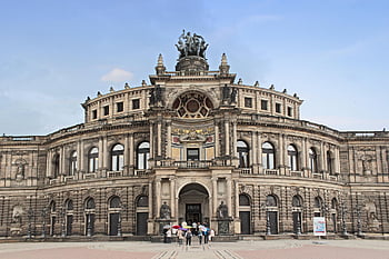 costruzione, statua, monumento, musica lirica, stato, Semper's Opera, Germania, Dresda