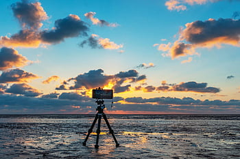 mobile Photography, tidal Flat, beach, nature, smartphone Photography, mudflat, sunset, twilight, dusk