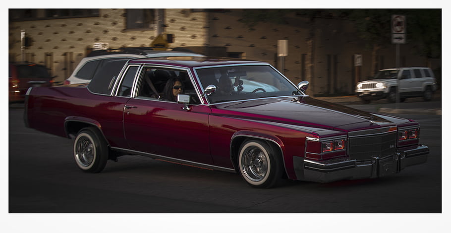 Austin, Texas, Lonestar, Round Up, classic car, maroon, vehicle, street, event, April 2022, urban