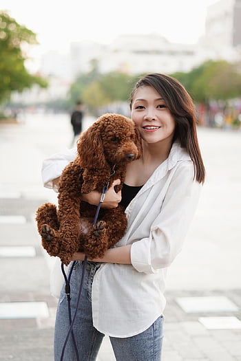 woman, nature, model, portrait, pose, dog, pet, animal, style, fashion, posing