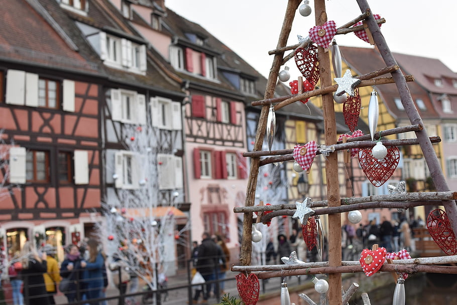 Natale, Germania, fiume, città, mercato, decorazione, architettura