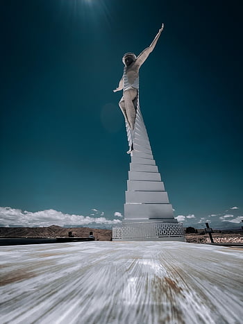 jesus, desert, nature, statue, sculpture, jesus Statue, jesus Christ, art Installation, religion, prayer, god
