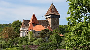 evangelická církev, Iacobeni, SIBIU COUNTY, 14. století, opevněná věž, Dřevěné konzoly, zvony, Obranná podlaha, parapet, machicolations, okolní zdi