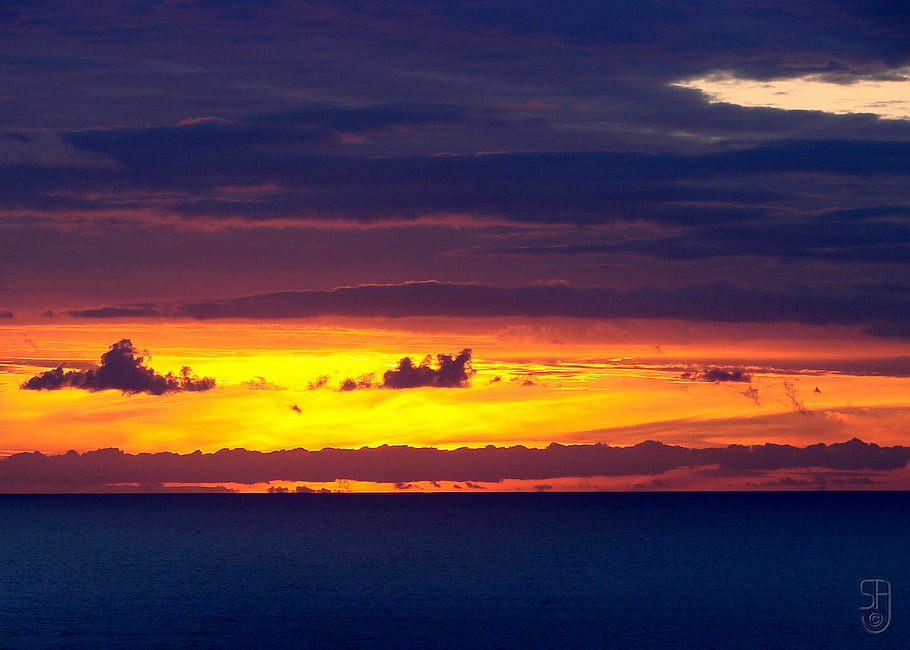 Sunset, Gran Canaria, Spain, Clouds, Ocean, Sky, Landscape, Sony DSC-H5, Los Caideros, Mogan, Europe