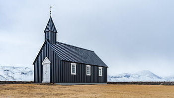 église, Islande, église noire, chapelle, religion, paysage, la nature, bâtiment, architecture, christianisme, nature bleue