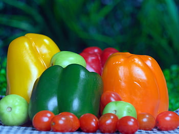 bell Pepper, tomatoes, vegetables, capsicum, paprika, pepper, cherry Tomatoes, produce, food, organic, healthy