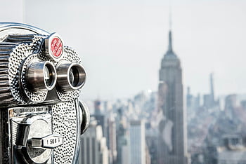 coin-operated telescope, binoculars, New York City, observation deck, Empire State Building, quarters only, city skyline, urban view, tourist attraction, sightseeing, coin-operated binoculars