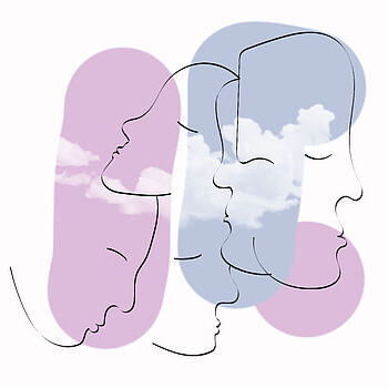 tváře, perokresby, design, Jemné linky, Pozadí, jednoduchý, jednoduchost, hravý, mraky