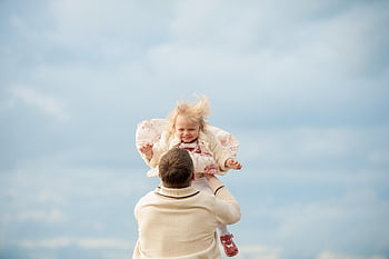 ragazzo, ragazza, padre, contento, natura, felicità, figlia, sorriso, sorridere, bambino, solitario, famiglia