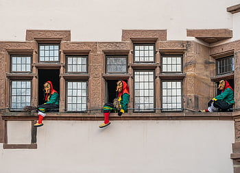 carnival, guild, freiburger Witches, window, swabian Alemannic, wooden Mask, carved, figure, häträger, masquerade, regional Customs