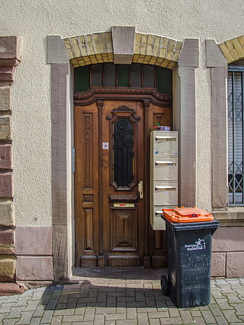 saverne, tepané železo, dveře, scrollwork, poštovních schránek, odpadkový koš, zdivo, TOSOM, Francie, Evropa