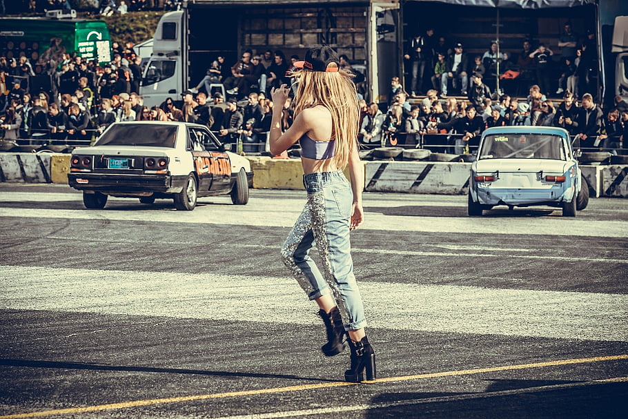 dívka, Modelka, vozy, závod, vozidel, stroje, auto, vlasy, blondýnka
