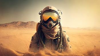 robot, diver, desert, environment, pollution, drought, dryness, sand, nature, environmental Protection, air