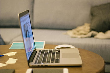 Laptop, Macbook Pro, Arbeitsplatz, Schreibtisch, Maus, Anmerkungen, Notizbuch, Arbeiten, Tastaturbilder, Mac, Computer-Setup