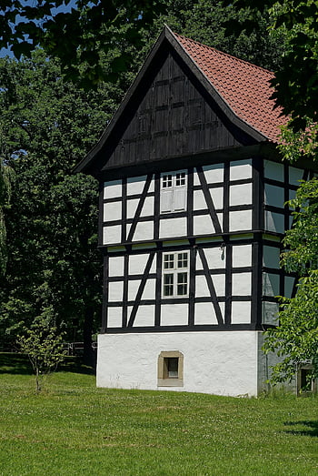 dom z muru pruskiego, muzeum, kratownica, zły oeynhausen, miasto, architektura