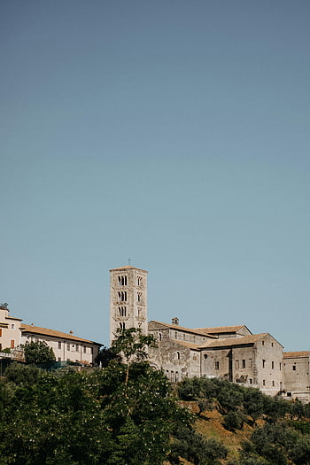 Catedrala Anagni, arhitectura renascentista, foc mic, farmec istoric, cerul albastru clar, Anagni, Italia, biserică, Clopotniță, clădire veche, Istorie europeană