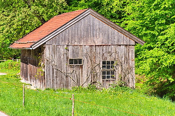 grange de champ, Grange, pellicules, cabane en bois, agriculture, Scheuer, Toit en tuiles, rustique
