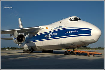 Antonov An-124-100, RA-82047, Volga-Dniepr, Chopin Airport, Warsaw, Poland, Europe, aircraft, cargo plane, runway, aviation