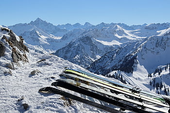 hory, sníh, lyže, summitu, hochvogel, ponten, backcountry lyžování, zimní, allgäu, Alpy, vrchol