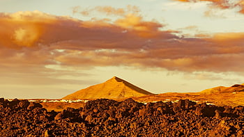 Лансароте, вулкан, залез, природа, пейзаж, планина, Канарски острови, la palma, облаци, небе, здрач