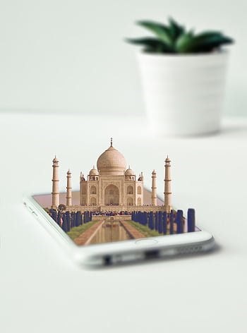 taj mahal, mobile, manipulation, photoshop, téléphone intelligent, iphone, écran, Agra, Agra Taj Mahal, Akbar, Inde