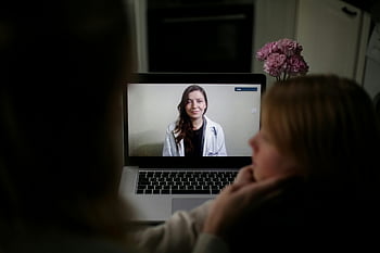 online check up, doctor on laptop, online medical consultation, home consultation, telemedicine, virtual doctor visit, laptop screen, remote healthcare, online healthcare, telehealth, video call