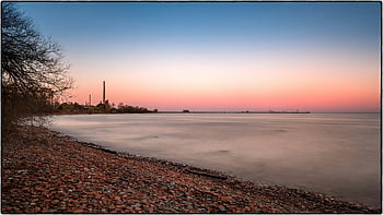 beach seashore, Lake Ontario, shoreline, sunset, Mississauga, Canada, peaceful view, waterfront, scenic landscape, natural beauty, evening sky