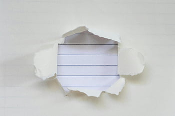 torn paper, lined notebook, white paper, exposed page, torn piece, note, notebook page, lined paper, paper tear, torn sheet, paper hole