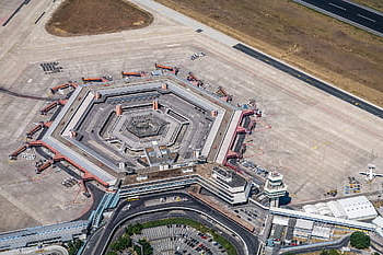 letadlo, Dráhy, Letištní terminál, před, architektura, letectví, letecké fotografie, Berlín, Německo, krajina, Berlín Tegel
