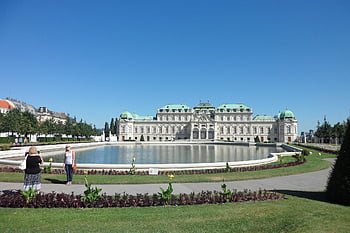 belvederei palota, múzeum, Bécs, építészet, park, Ausztria, Belvddere-palota, wien, schloss belvedere