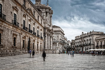 Sicílie, siracusa, architektura, syracuse, kostel, v centru města, historické centrum, náměstí, cestovní ruch, prohlížení památek, historický