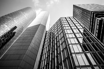 město, mrakodrapy, frankfurt, Německo, frankfurt am main, budov, panoráma města, městský, panoráma, bank, skleněná fasáda