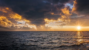 maisema, meri, ranta, luonto, valtameri, auringonlasku, taivas, matkustaa, vesi, vene, heijastus