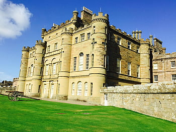culzean hrad, historické architektury, South Ayrshire, Skotsko, hnědý betonový hrad, pohled, Majestic hrad, architektonické mezník