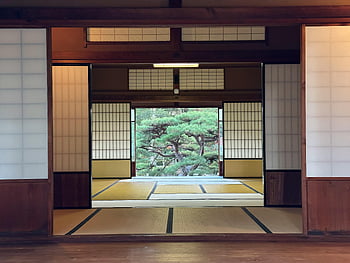 perinteinen japanilainen talo, rauhallinen näkymä, Perinteinen japanilainen huone, rehevä puutarha, yksinkertaisuus, tatami-matot, Shoji -näytöt, puinen arkkitehtuuri, sisä-, Japanilainen sisustussuunnittelu, rauhallinen ilmapiiri